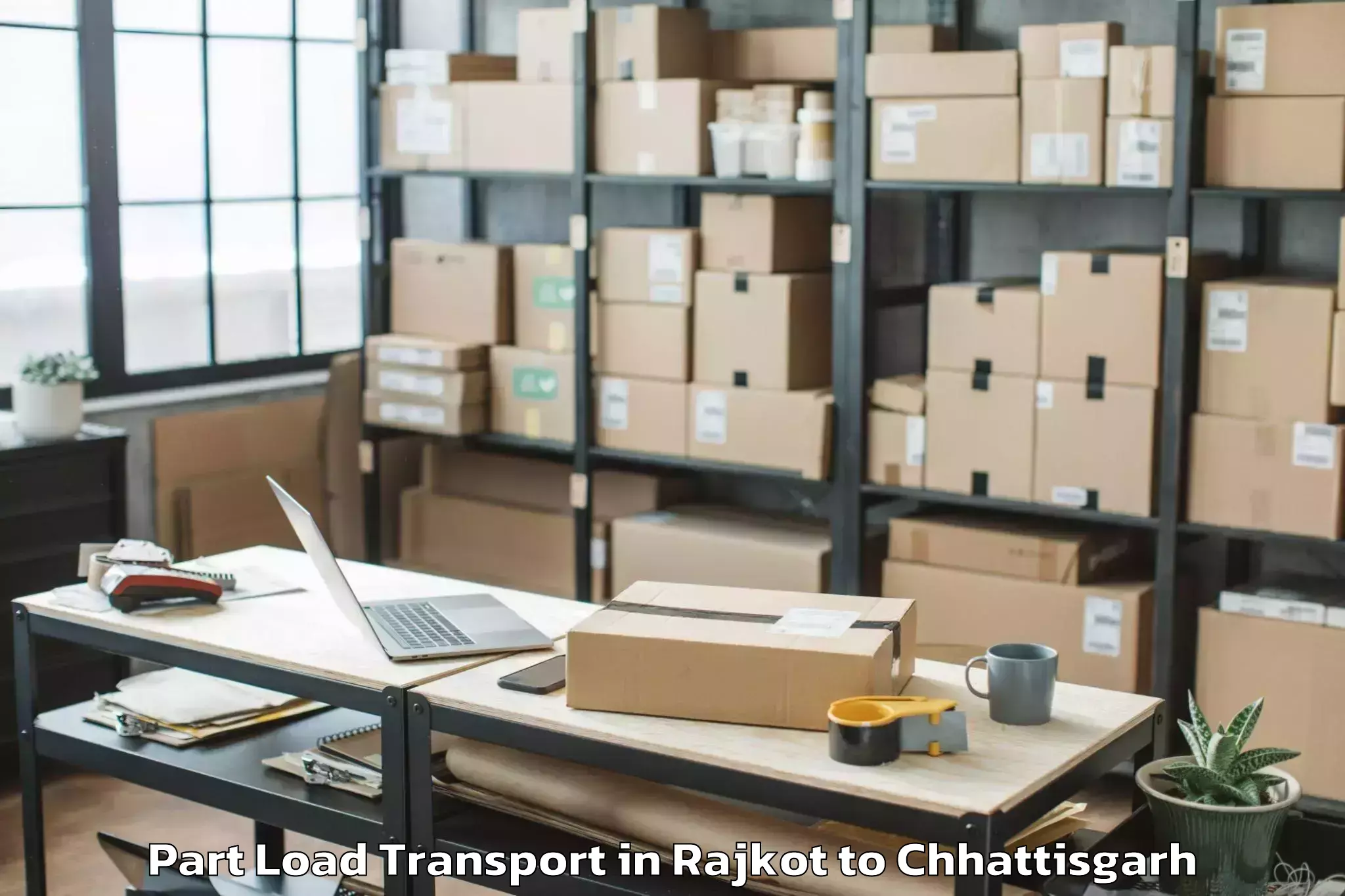 Book Rajkot to Bargidih Part Load Transport Online